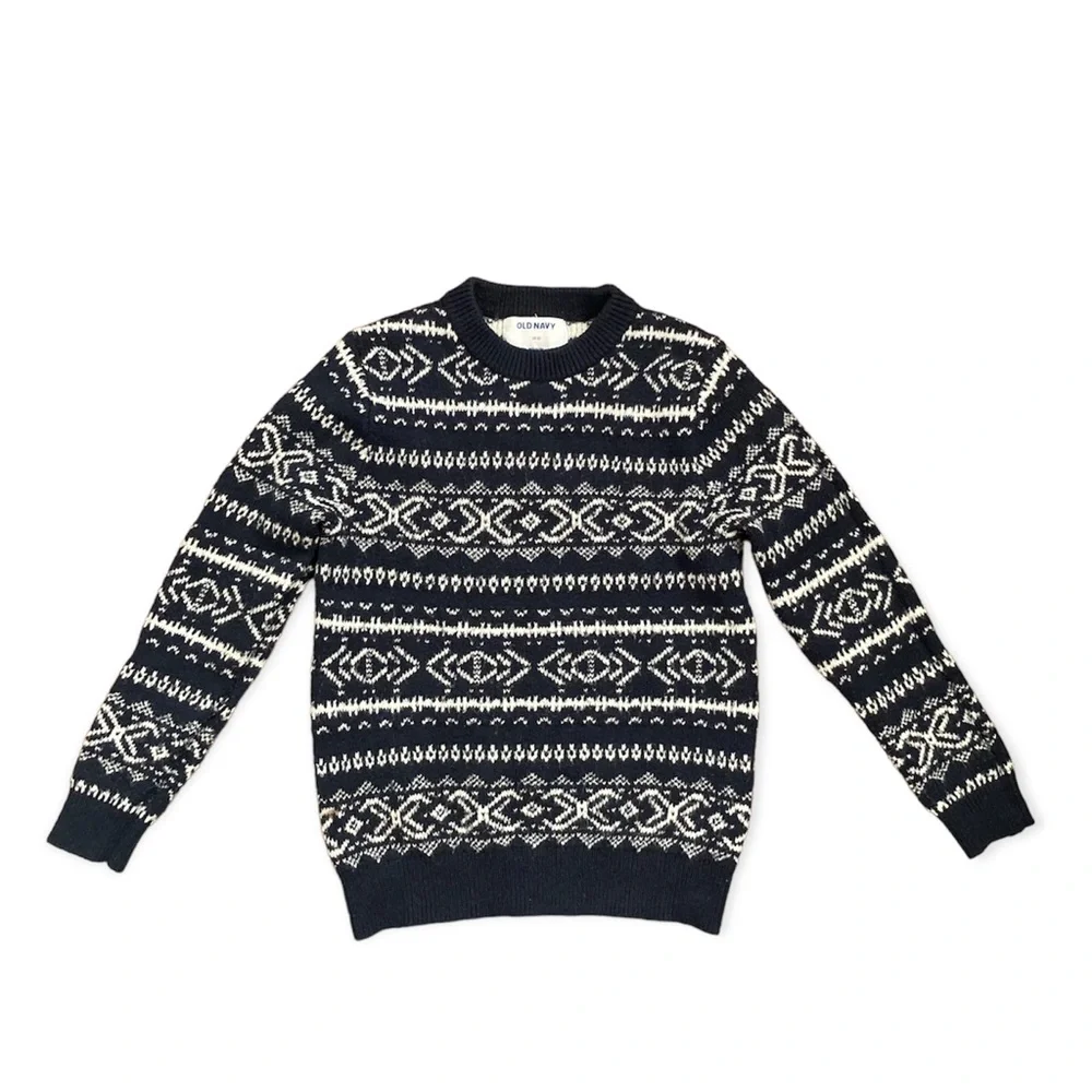 Old Navy Winter Sweater Child XS 5 Blue White Nordic
